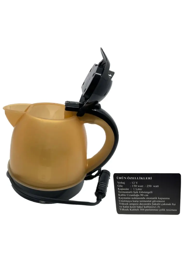 Kent 24 Volt Araç Içi Oto Su Isıtıcı Kettle Çaydanlık 1 Litre