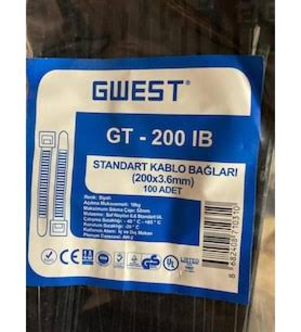 Gwest Gt 200IB 200 x 3,6 mm Siyah Kablo Bağı