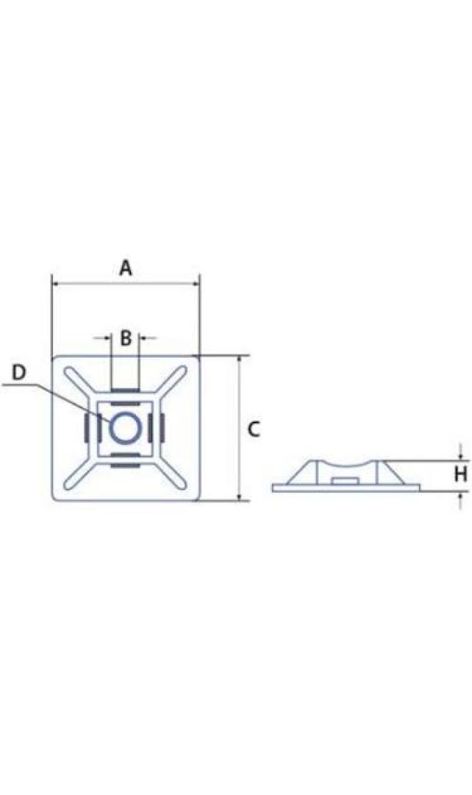 Gwest HW-3AB 19 x 19 mm Siyah Yapışkan Kroşe