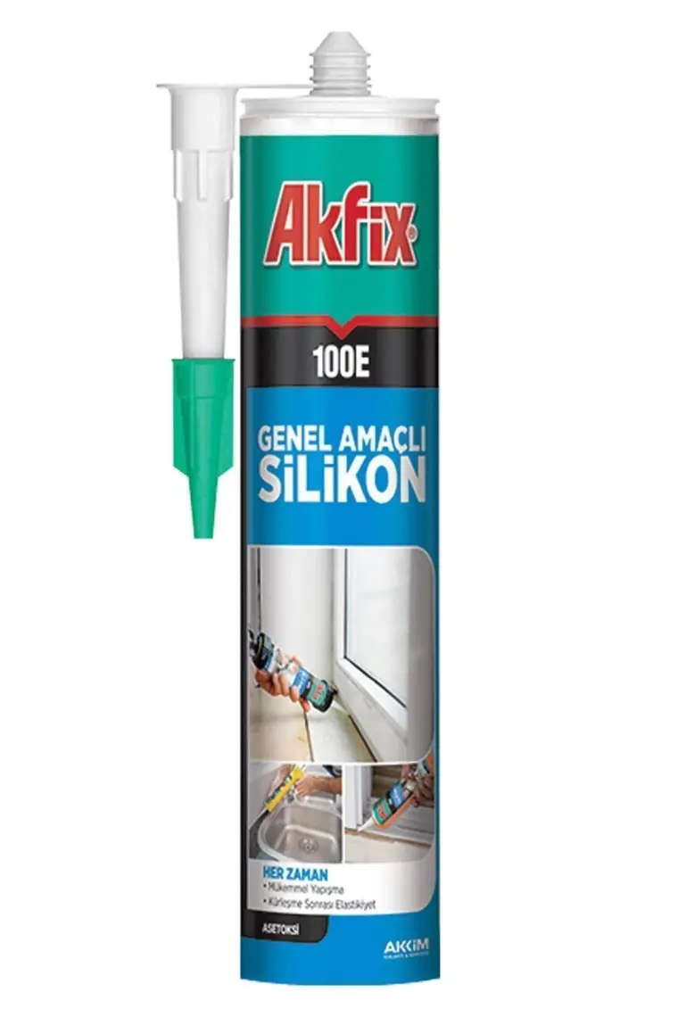 Akfix 100E Genel Amaçlı Silikon 280 gr Beyaz Tekli