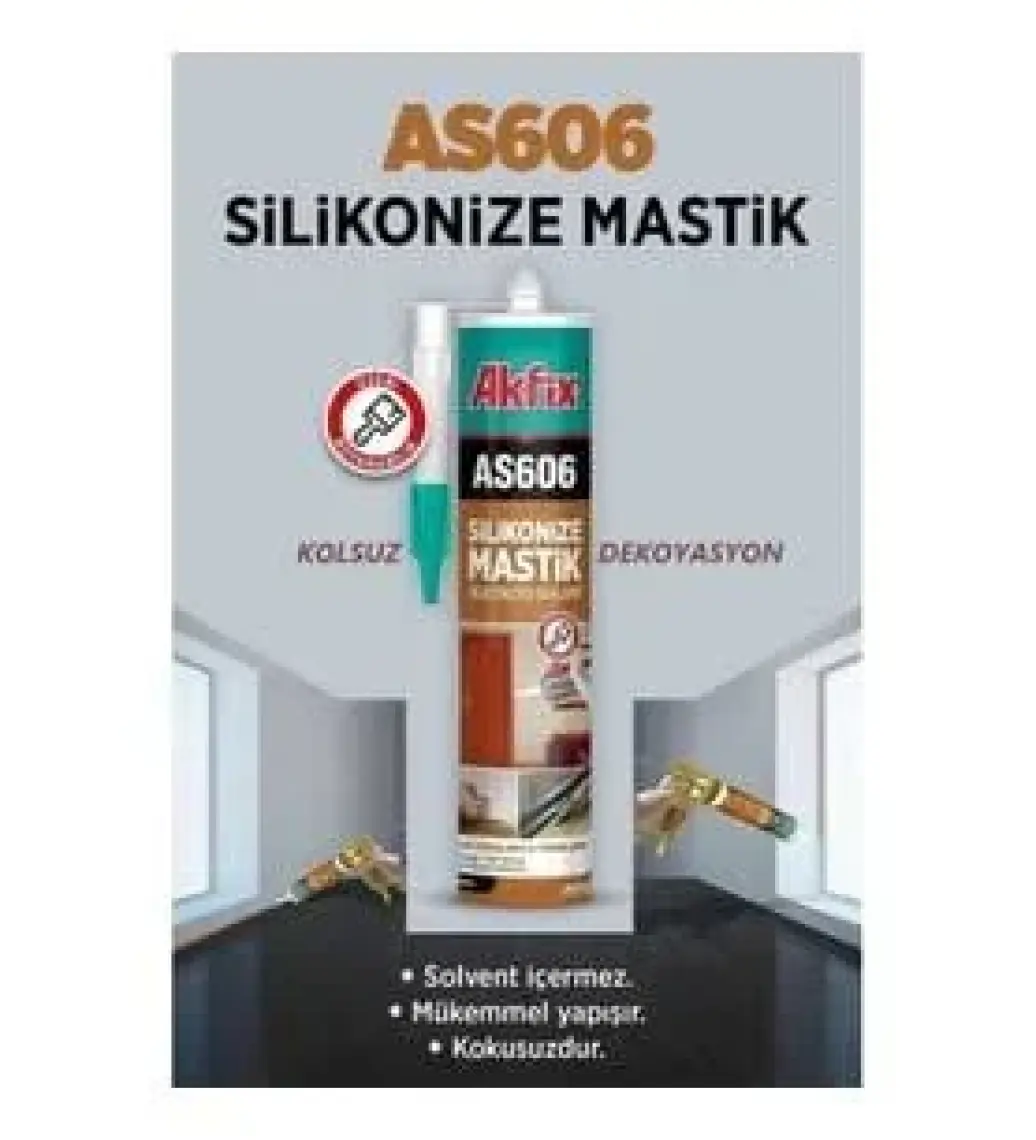 Akfix AS606 Silikonize Mastik - 7 Farklı Renk