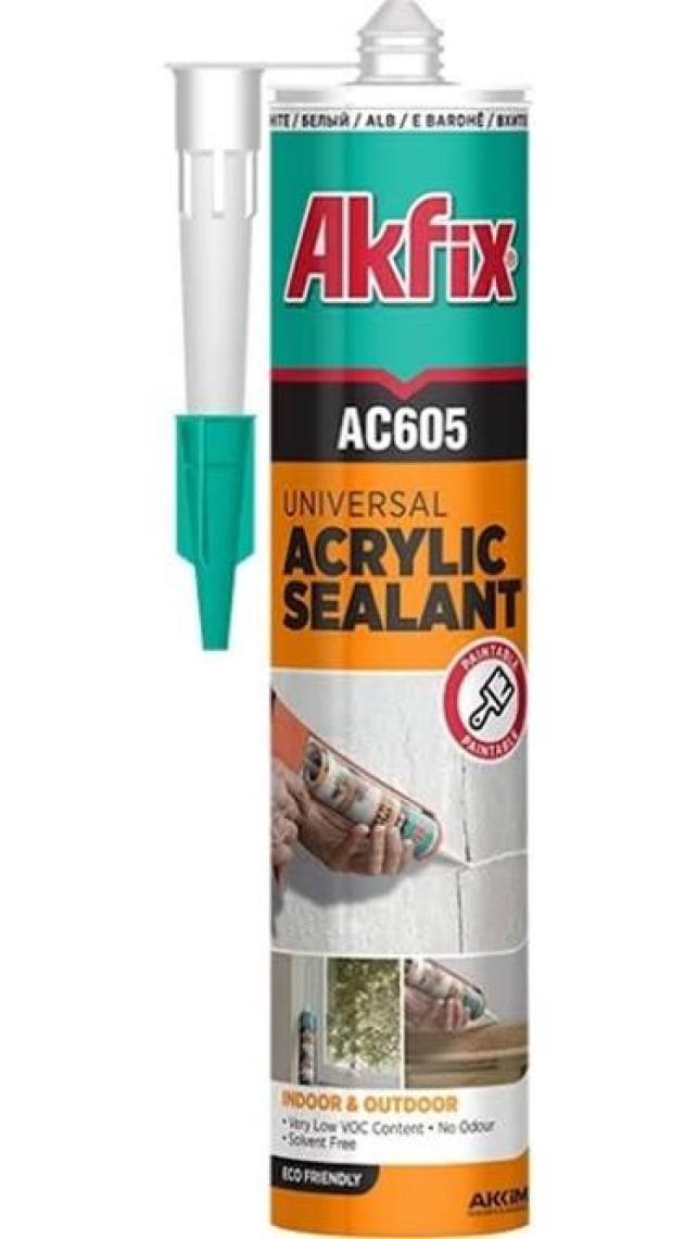 Akfix AC605 Akrilik Mastik Beyaz 500gr