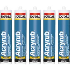 Soudal Acryrub Silikonize Mastik 500 Gram 5'li Paket Tüm Renkler