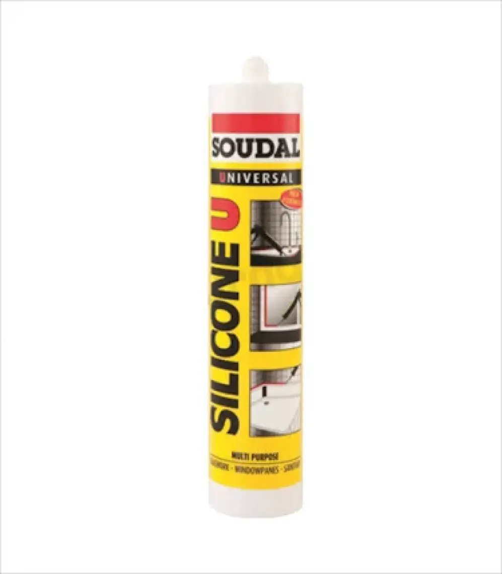 Soudal Şeffaf Silikon - Suya ve UV Işınlarına Dayanıklı, Kalıcı Elastikiyet, 280 Gr, Sıva ve Dolgu Malzemesi