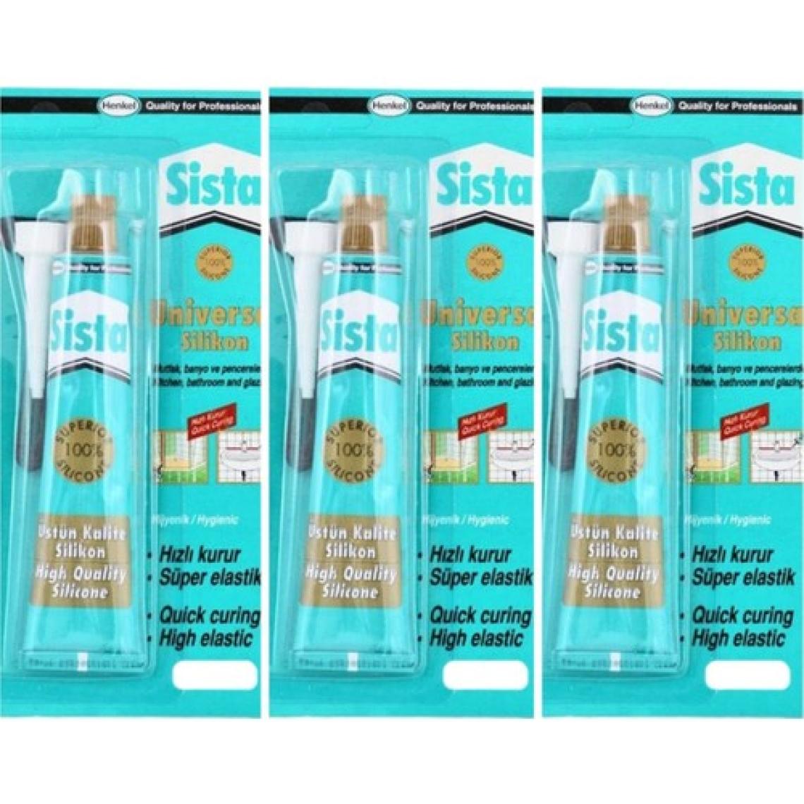 Sista Üniversal Silikon Tüp 50 gr Beyaz 3'lü