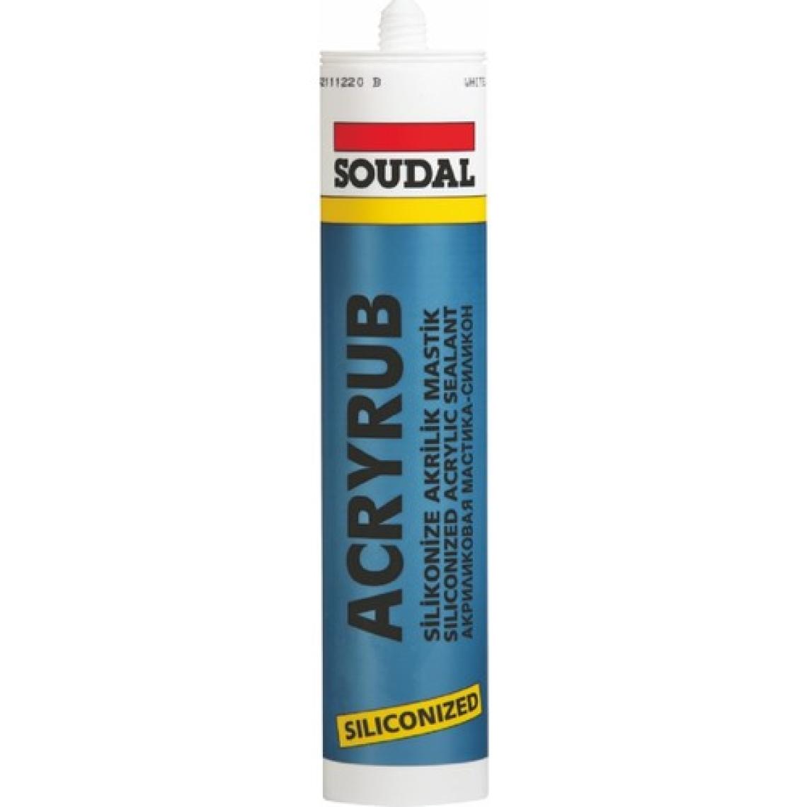 Soudal Acryrub Silikonize Mastik Kartuş 500Gr - Beyaz