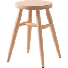 Geppetto Home Kozmatik Dükkan Yuvarlak Tabure Ahşap Ham