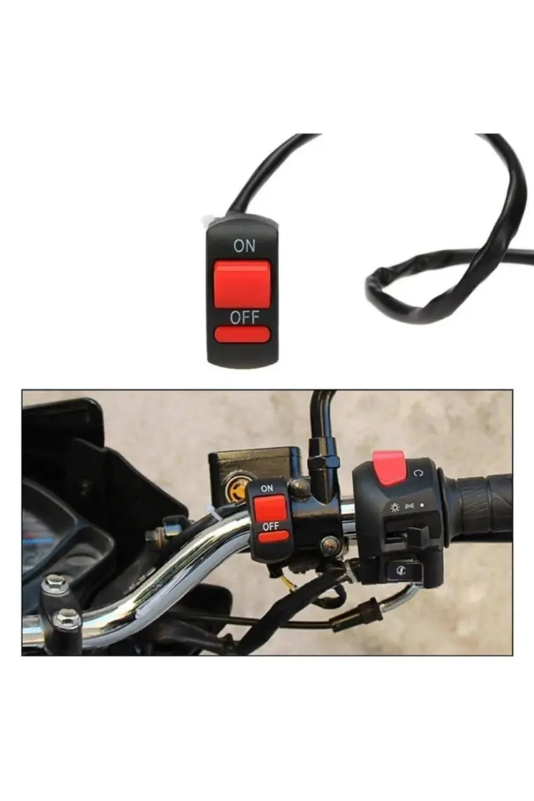 Knmaster Motosiklet Sis Farı Aç Kapa Düğmesi Butonu Kırmızı