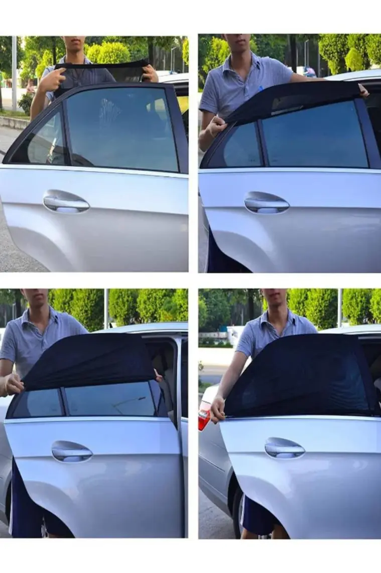 Ankaflex Araç Yan Cam Güneşlik Anne Bebek Emzirme Araba Kapı Camı Perdesi Çocuk Koruyucu Oto Sineklik Örtüsü