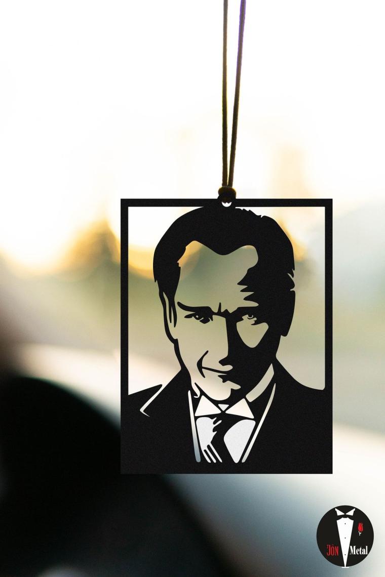 Metal Atatürk Portre Dikiz Aynası Süsü