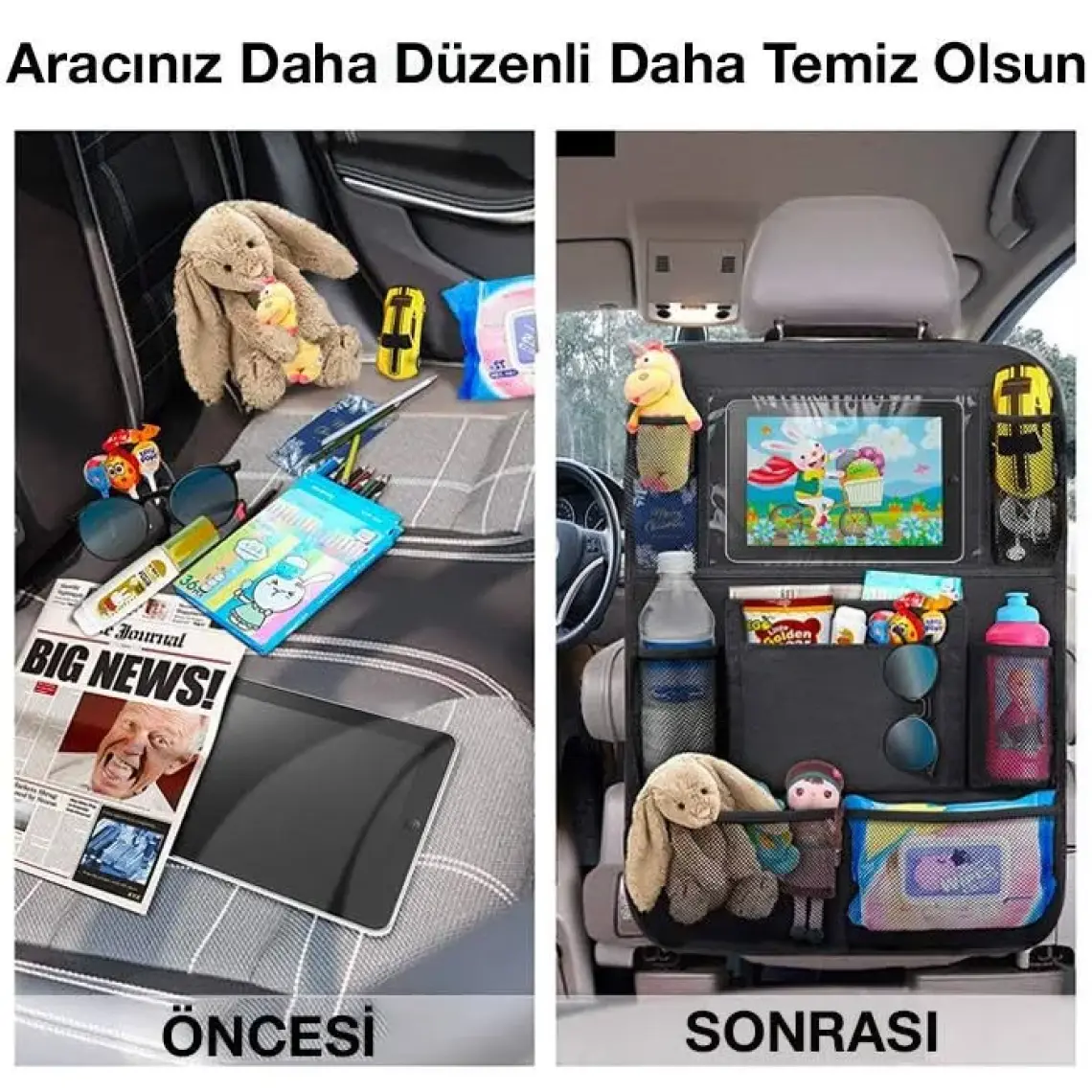 Ally Araba Koltuk Arkası Eşya Düzenleyici Organizer Tablet Telefon Tutucu
