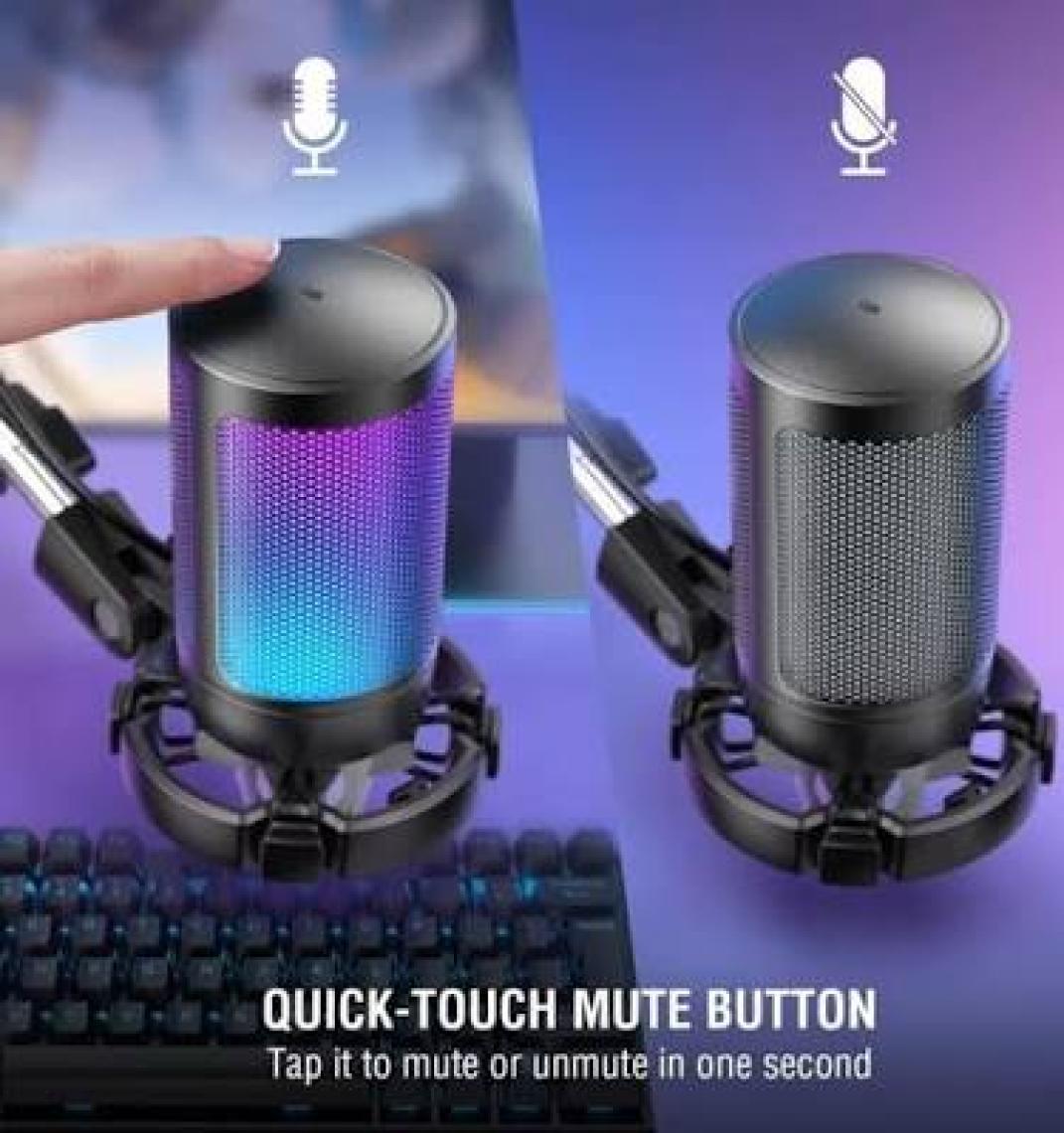 Fifine Ampligame A6T Twitch, Youtuber, Gamer, Tiktok, Yayıncı USB Mikrofon Seti Mavi