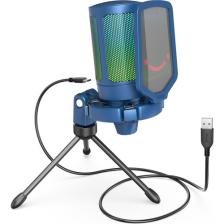 Fifine Ampligame A6V Mavi RGB USB Yayıncı Mikrofon