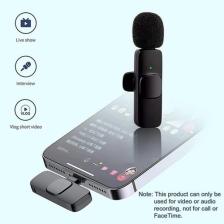 Fırsattan K9 Kablosuz Yaka Mikrofonu Lightning 2'li Mini Mikrofon Youtube Tik Tok 2 Adet