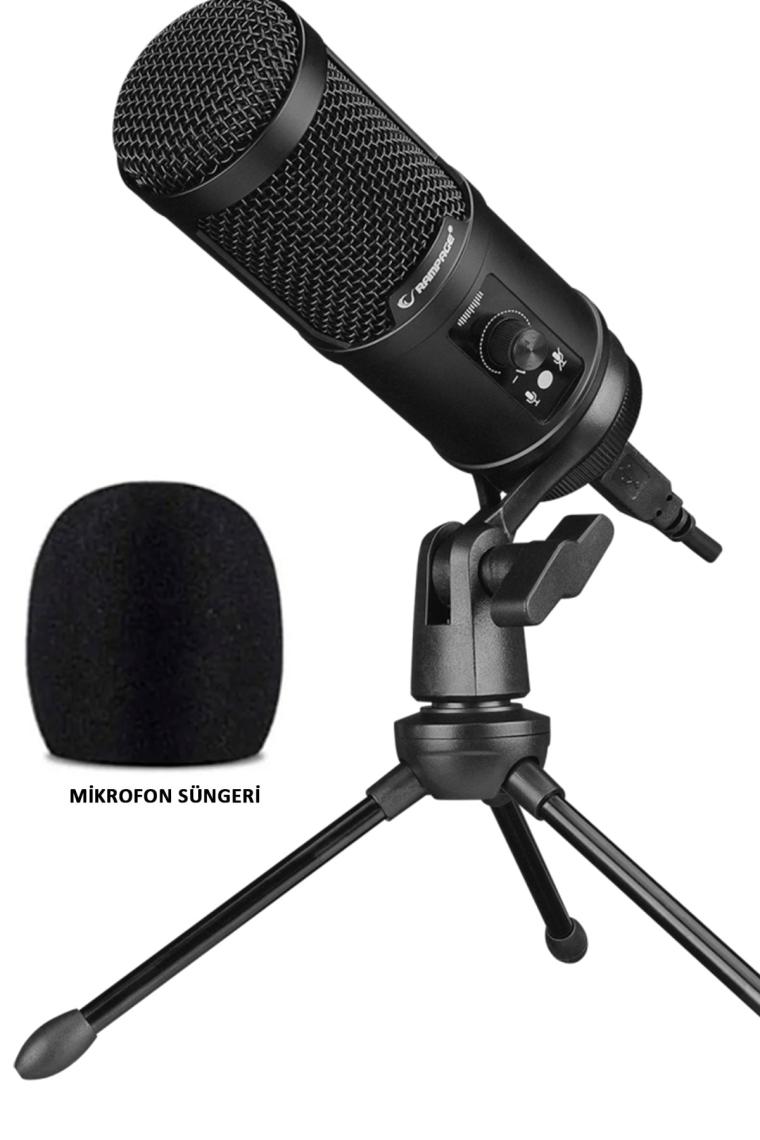 Ra-mp65 X-fuse 1.5m Usb Tripodlu Mikrofon Yayıncı Youtuber Profesyonel Mikrofon Gaming