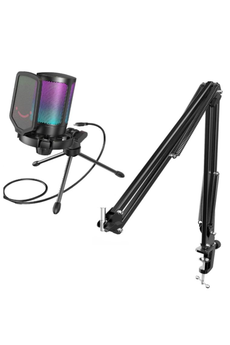Fifine Ampligame A6V Siyah RGB USB Yayıncı Mikrofon