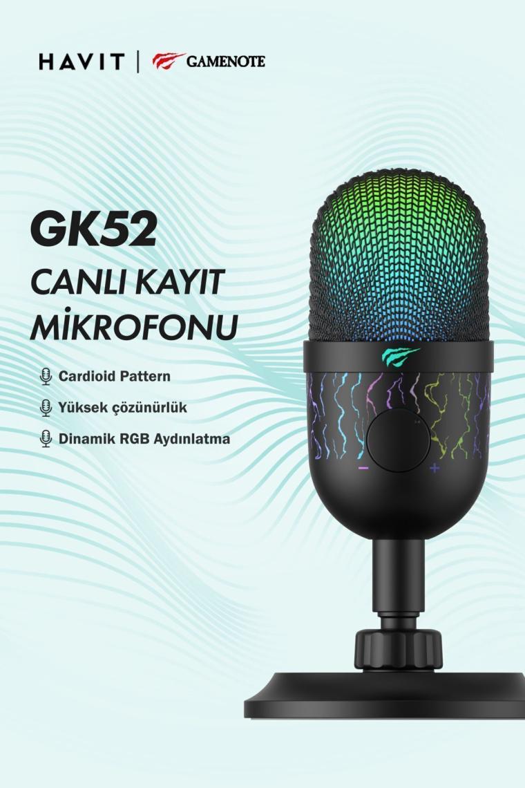 Havit Gamenote GK52 Rgb Gaming Profesyonel Oyuncu Yayıncı Mikrofonu