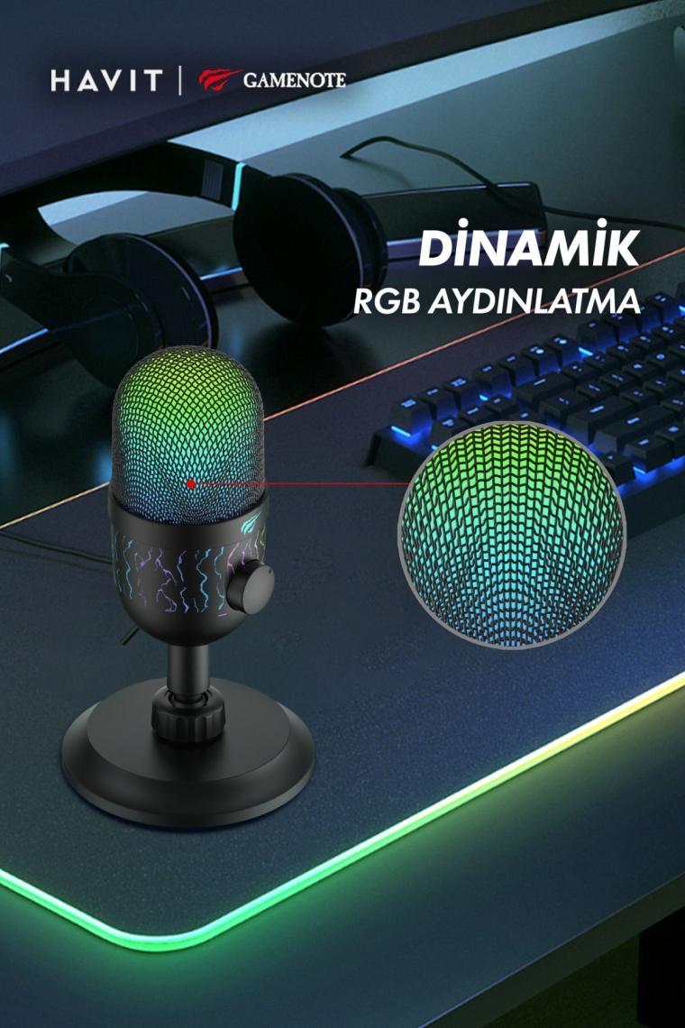 Havit Gamenote GK52 Rgb Gaming Profesyonel Oyuncu Yayıncı Mikrofonu