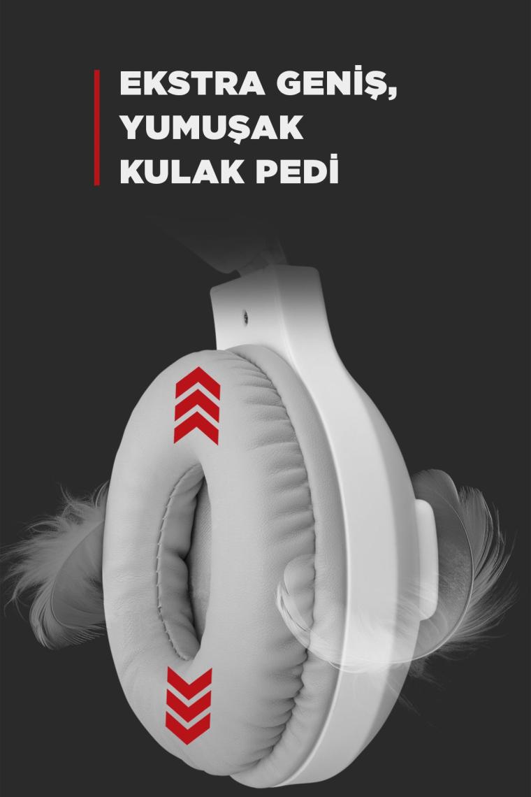 Rampage RM-K44 Zengibar 7.1 RGB Mikrofonlu Kablolu Beyaz Kulak Üstü Oyuncu Kulaklığı