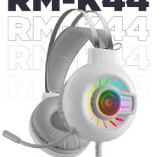 Rampage RM-K44 Zengibar 7.1 RGB Mikrofonlu Kablolu Beyaz Kulak Üstü Oyuncu Kulaklığı