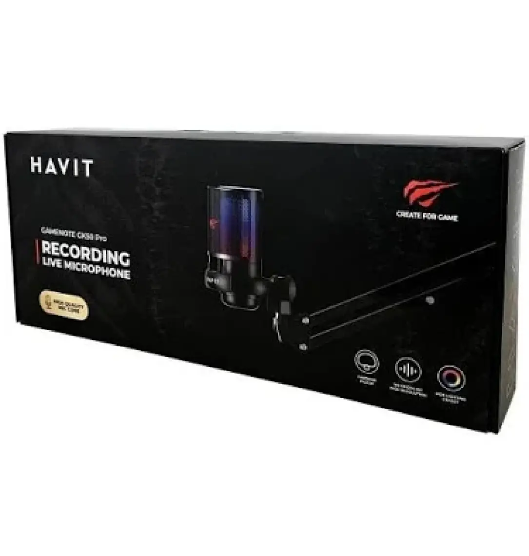 Havit Gamenote GK50 Pro Rgb Gaming Profesyonel Oyuncu Yayıncı Mikrofonu ve Masa Standı