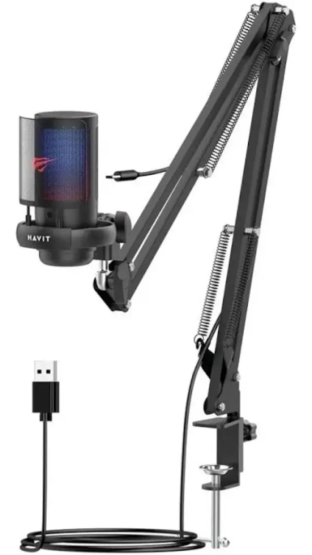 Havit Gamenote GK50 Pro Rgb Gaming Profesyonel Oyuncu Yayıncı Mikrofonu ve Masa Standı