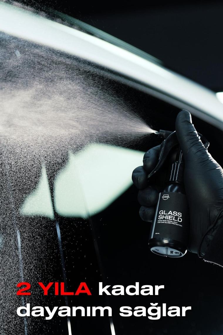 GlasShield Araç Nano Yağmur Kaydırıcı Ve Su İtici Sprey-50 Ml-2 Yıl Etkili-Cam Koruma