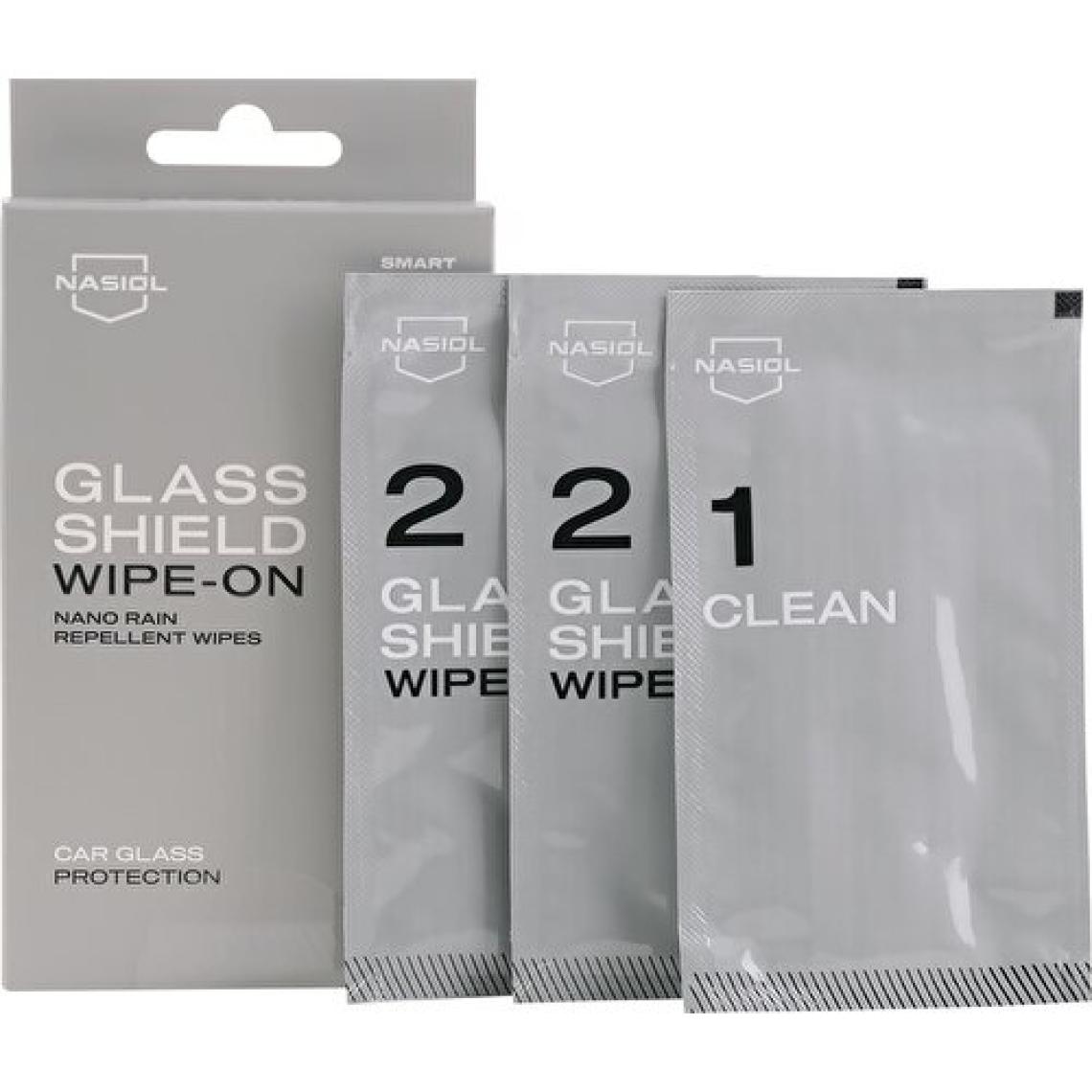 Nasiol GlasShield Wipe-On Araç Nano Yağmur Kaydırıcı Ve Su İtici Mendil-1 Yıl Etkili-Cam Bakımı