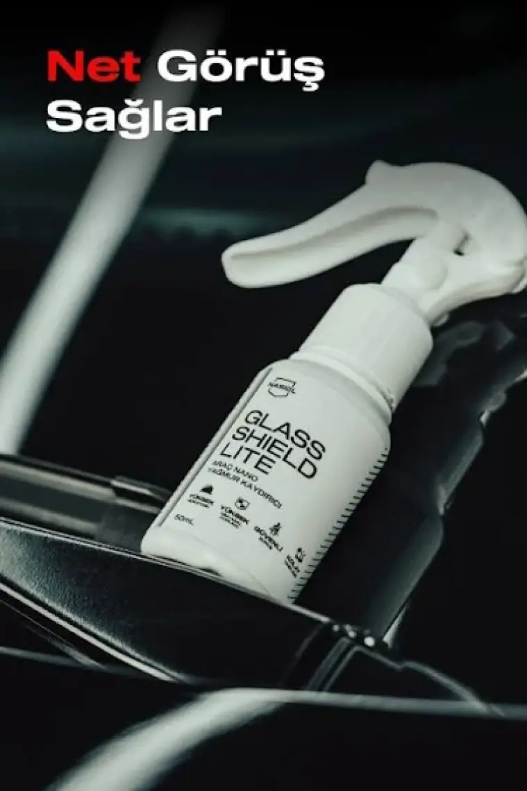 Nasiol Glasshield Lite Nano Yağmur Kaydırıcı-Cam Yüzey Seramik Kaplama Spreyi-1 Yıl Dayanım-50ml