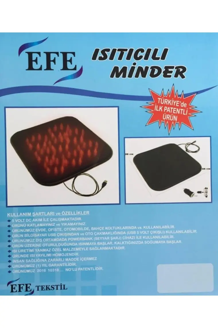 Wimbledon Isıtıcılı Koltuk Minderi USB Girişli Minder