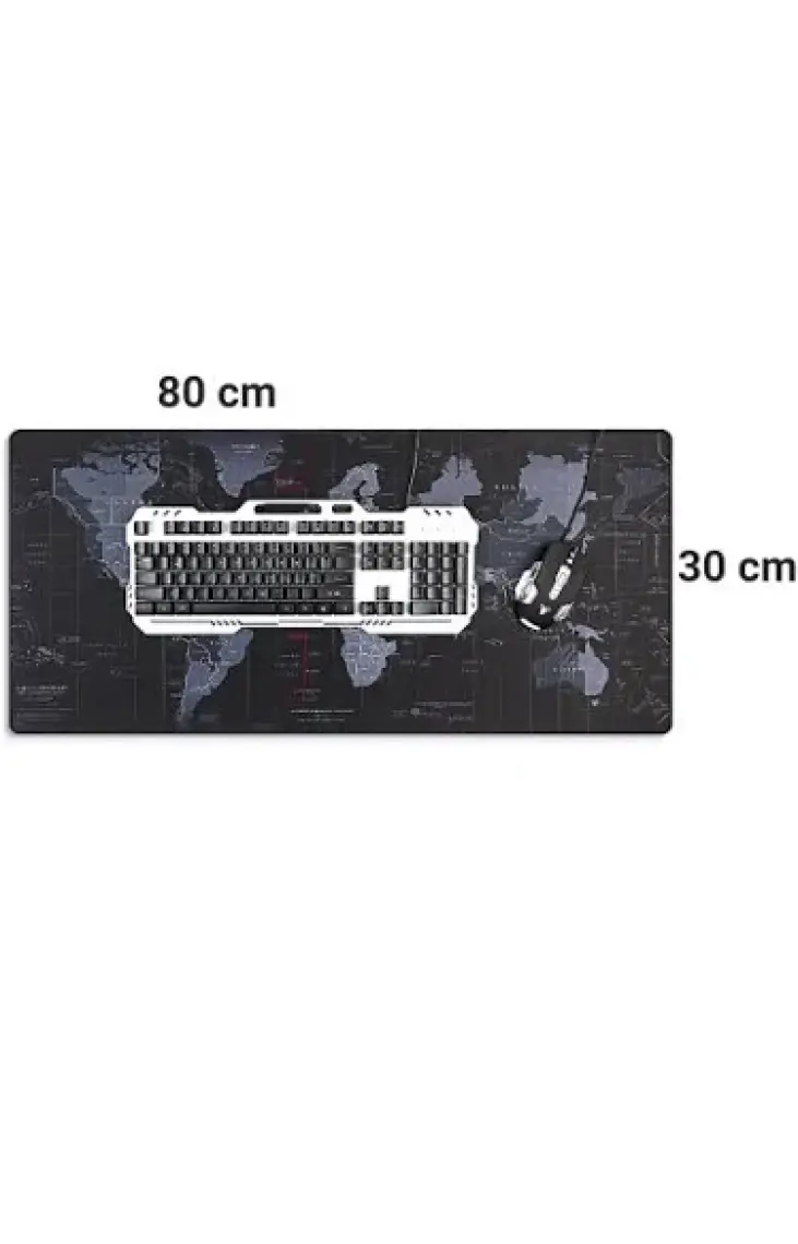 Dalong Dünya Desenli 80X30 cm Mouse Pad Xl Gaming Mousepad