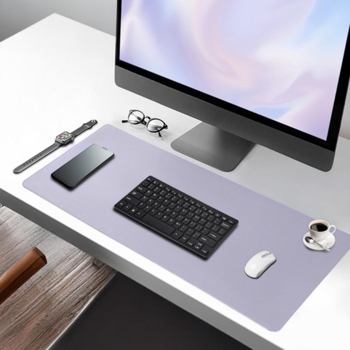 Black Deer PU Deri Mouse Pad Dikişli Kenar  Çift Yönlü Kullanım Masa Matı Sümen 90X40 Xl Lila