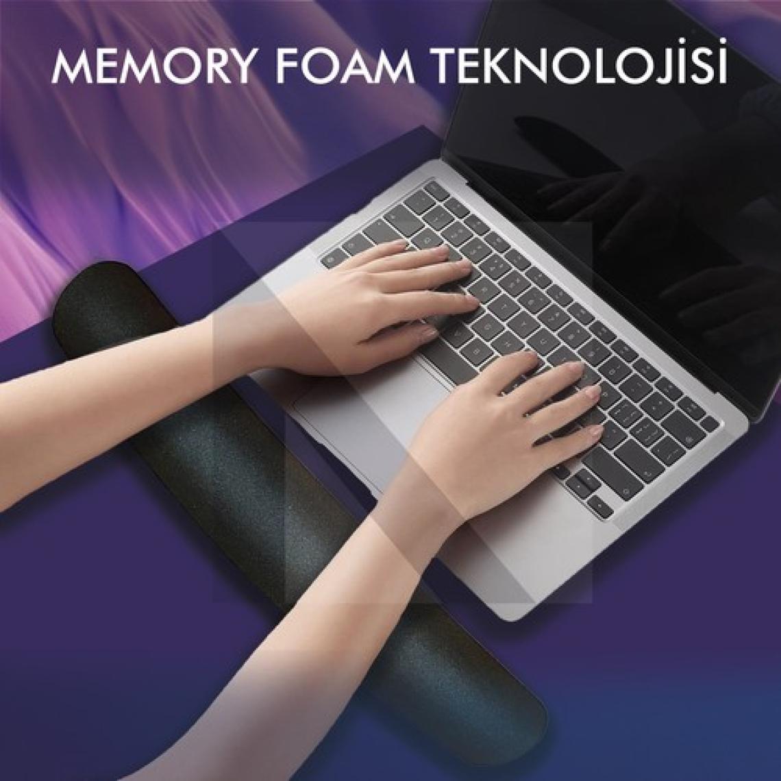 Active Team MP03 - Memory Klavye Bilek Destek Pedi | Yumuşak, Ergonomik, Klavye Önü El Bileği Dinlendirme Pedi