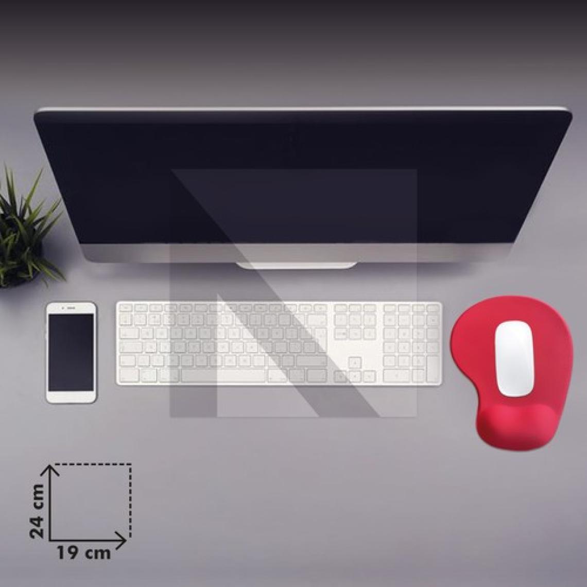 Active Team MP01 - Kırmızı Elips Bilek Destekli Mouse Pad | Konforlu, Kaymaz Taban, Ergonomik, Yumuşak, Ev,Ofis
