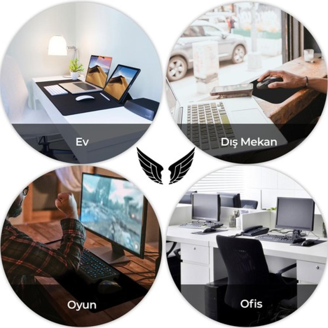 GoLite Basic - 22x18 Siyah Ofis ve Gaming Mouse Pad Kaymaz Taban Geniş Dayanıklı Oyuncu Mousepad Kontrol Fare Altlığı S