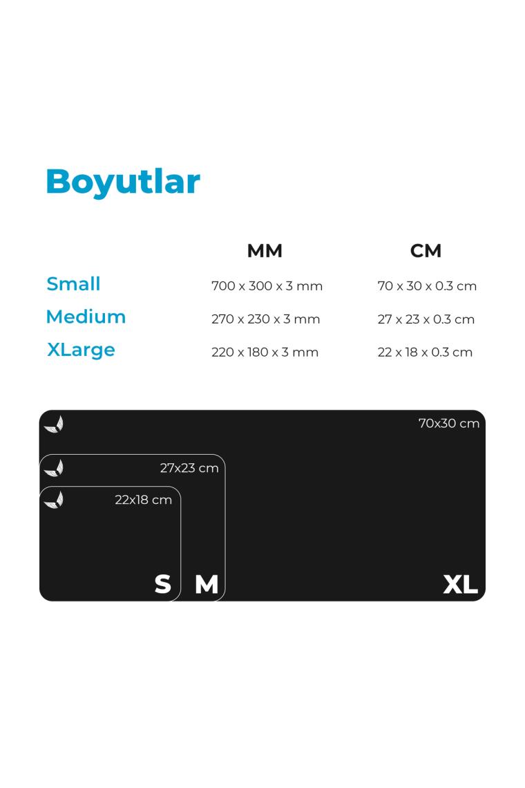 GoLite Basic - 27x23 Siyah Gaming Mouse Pad Kaymaz Taban Geniş Dayanıklı Oyuncu Mousepad Kontrol Fare Altlığı M