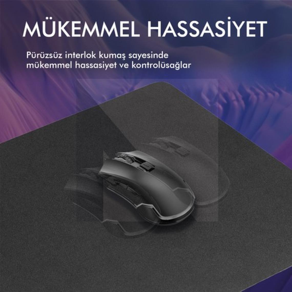 Active Team MP05 - 22x18 Siyah Siyah Gaming Mousepad | Kaymaz Taban, Oyuncu Gamepad,Ev,Ofis,Oyun