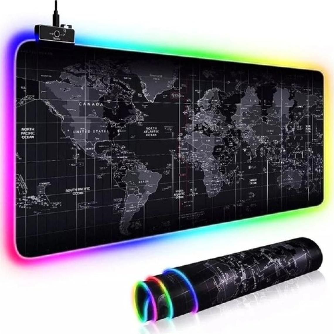 Sarftech 80X30 Rgb Dünya Desenli Speed Yüzey Mouse Pad LED Işıklı Gaming Mouseped 80X30