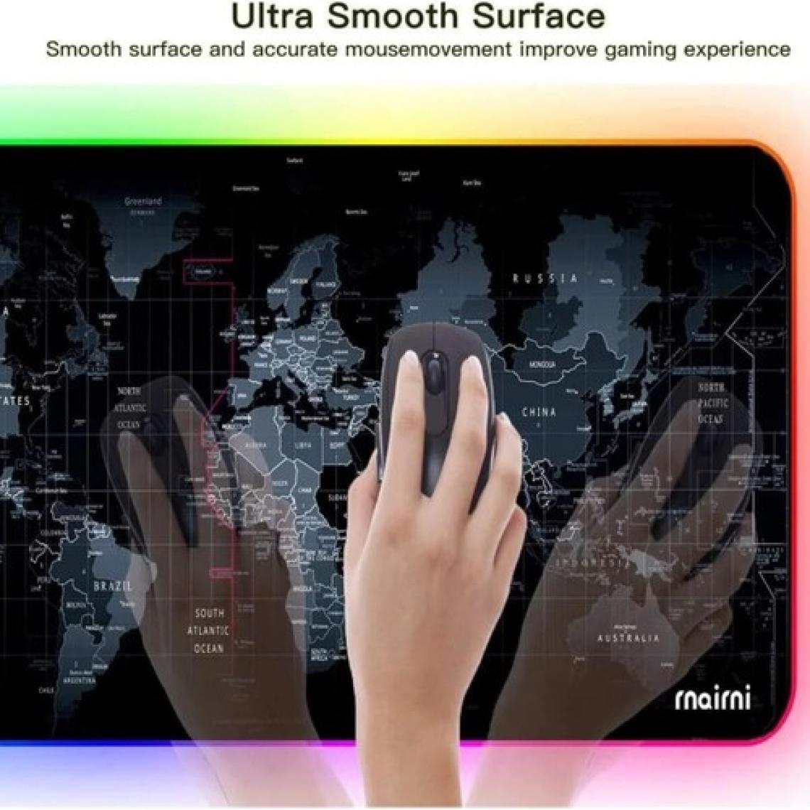 Sarftech 80X30 Rgb Dünya Desenli Speed Yüzey Mouse Pad LED Işıklı Gaming Mouseped 80X30