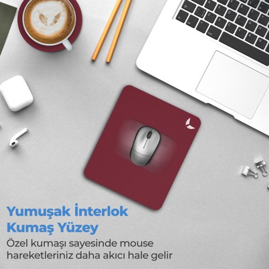 GoLite Bordo Mouse Pad 22x18 Cm Small - Küçük Boy Ofis Tipi Mousepad Klavye Fare Altlığı MP02
