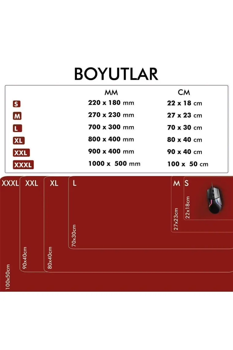 Active Team MP05 - 90x40 2xLarge Kırmızı Gaming Mousepad | Kaymaz Taban, Oyuncu Gamepad,Ev,Ofis,Oyun