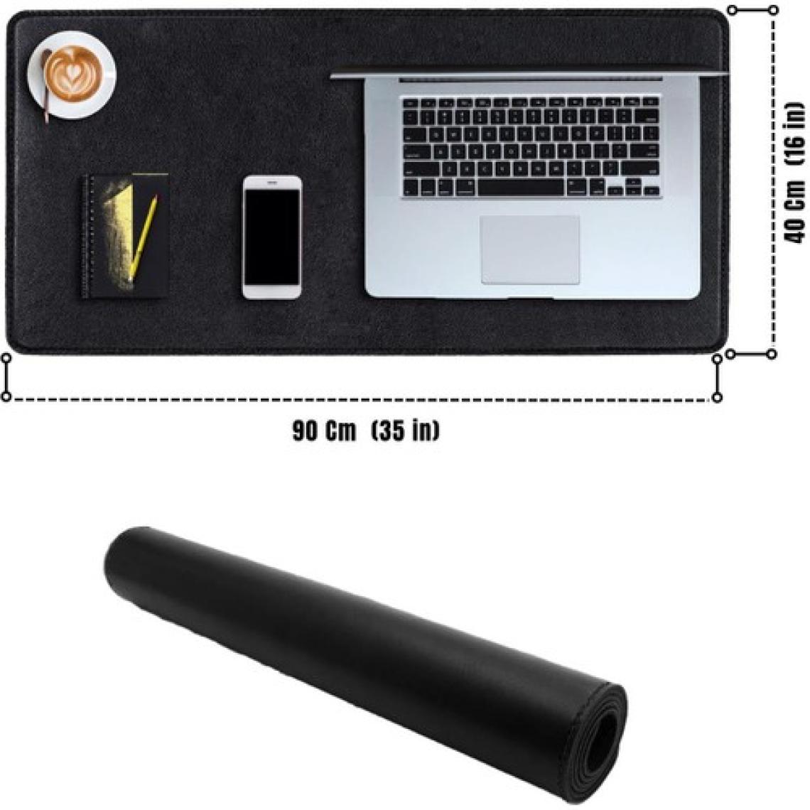 Black Deer Deri Mouse Pad Dikişli Kenar Kaymaz Taban Büyük Boy Pürüzsüz Yüzey Çift Yönlü Kullanım Masa Matı Sümen 90X40 cm