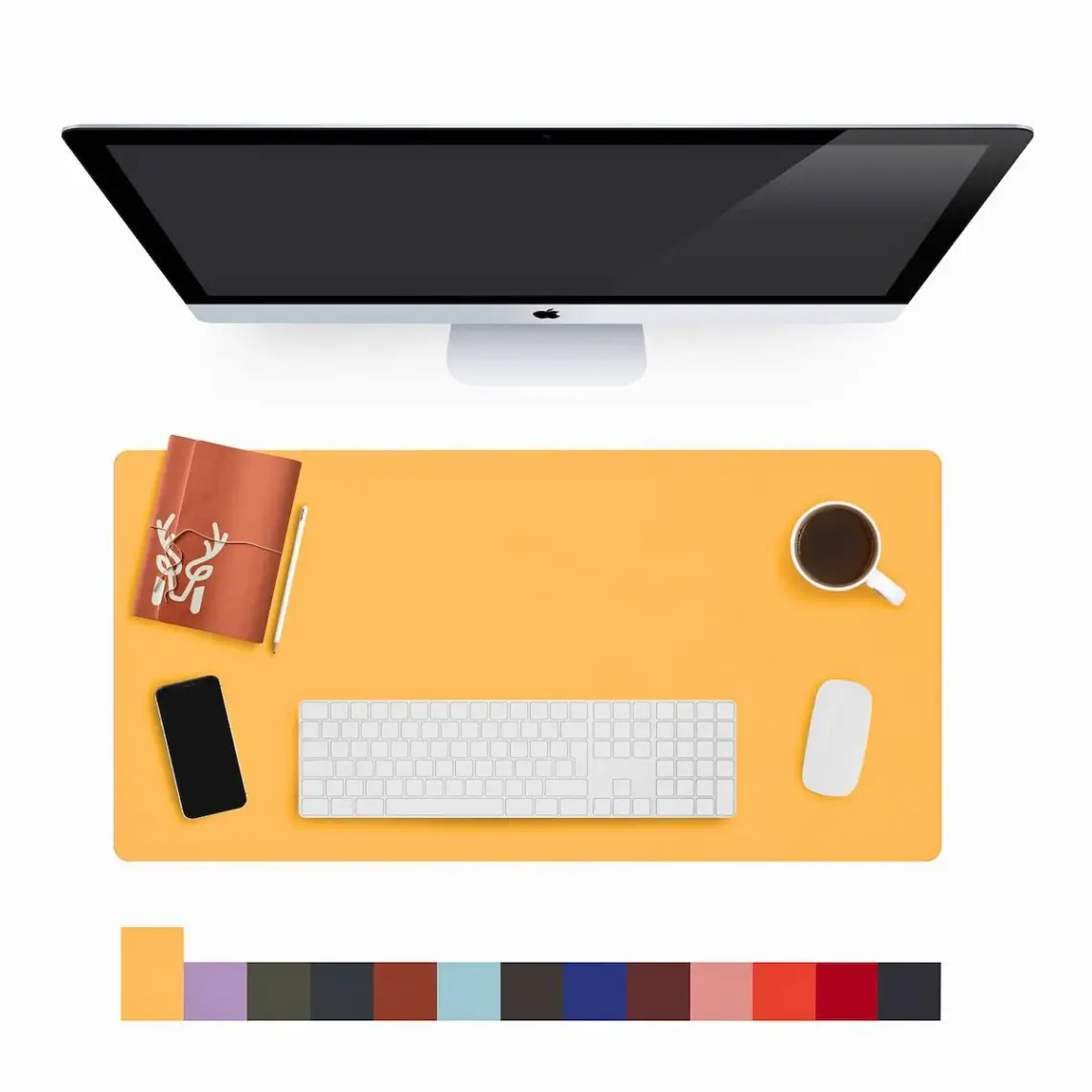 Modica Lindos - Deri Mat, Masa Pedi, Büyük Mouse Pad, Ofis Için Mat, Su Geçirmez Mat, Ofis ve Ev Için Deri Pedi, Gaming Masa Matı, Masaüstü Için Masa