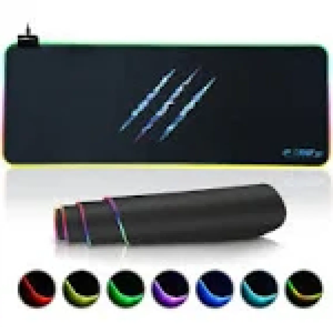 Claw's Raptor 90X40CM Mikrofiber Yüzey Kaydırmaz Kauçuk Zemin 360 Rgb Dikişli Xxl Mousepad - Siyah