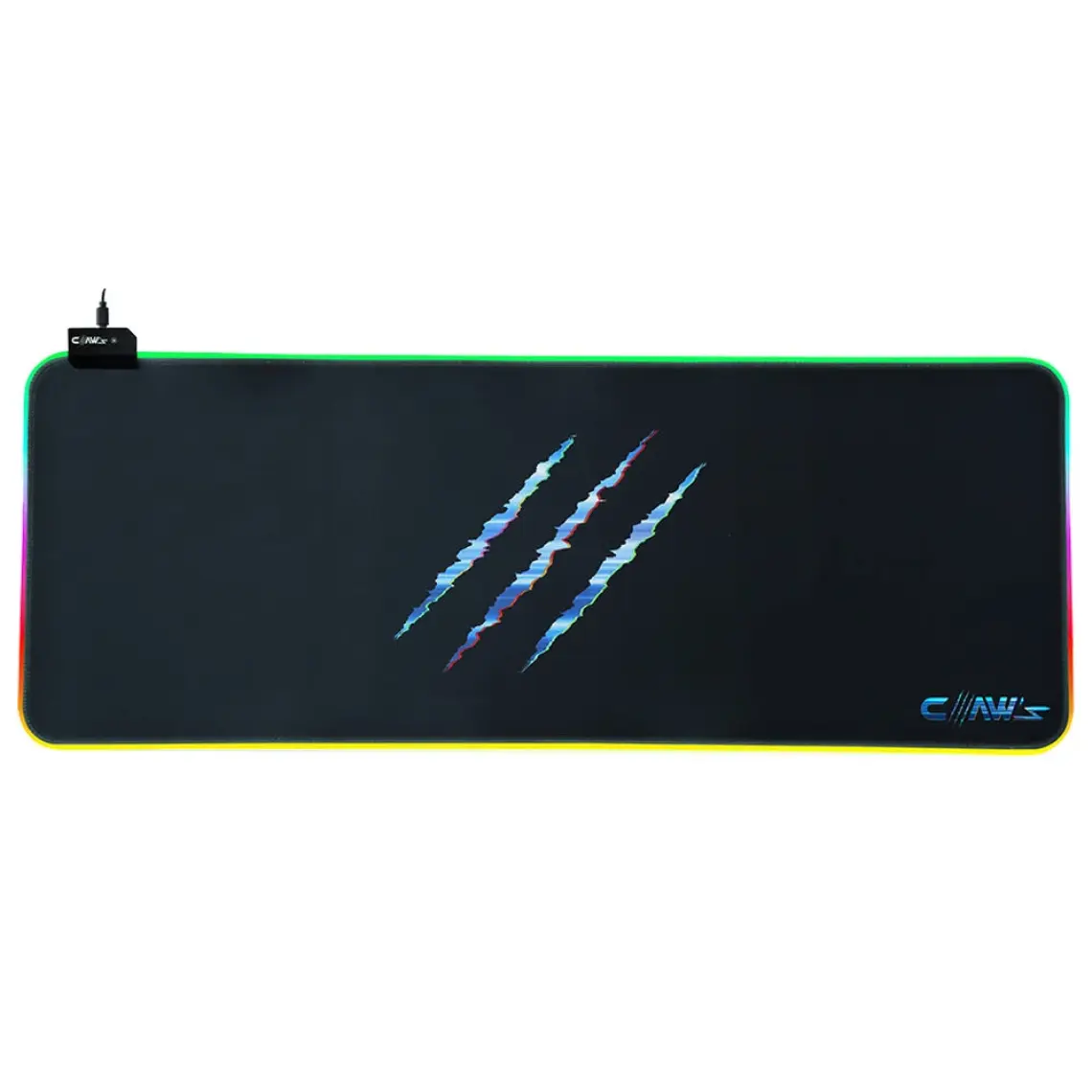 Claw's Raptor 90X40CM Mikrofiber Yüzey Kaydırmaz Kauçuk Zemin 360 Rgb Dikişli Xxl Mousepad - Siyah