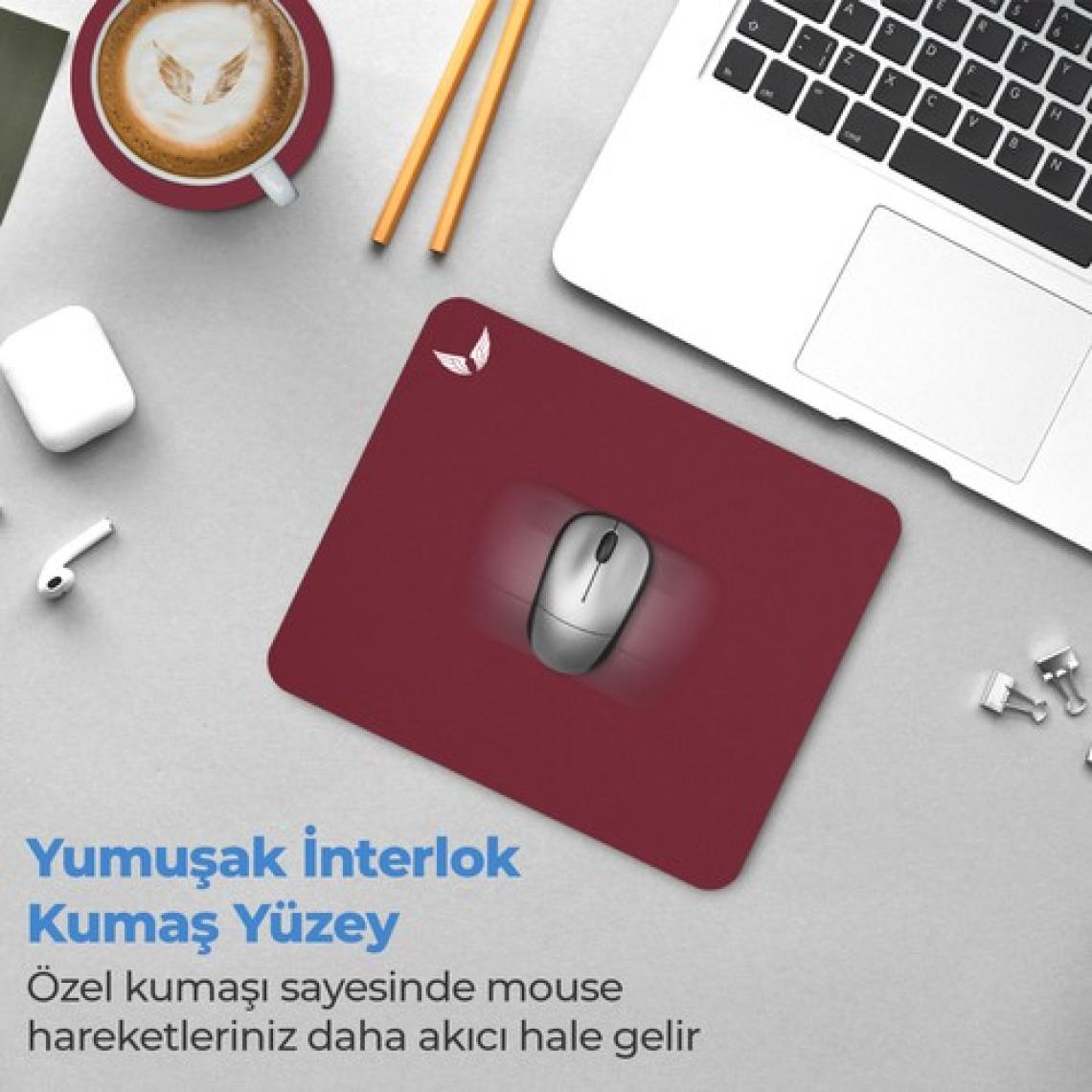 GoLite Bordo Mouse Pad 27x23 Cm Medium - Orta Boy Mousepad Klavye Fare Altlığı MP01