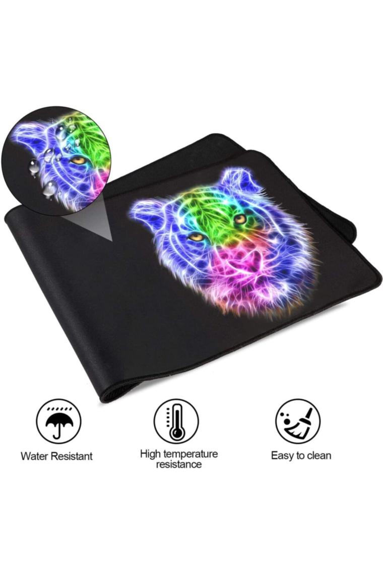 SGE TEKNOLOJİ Kaplan 70X30 cm Speed Kaymaz Taban Dikişli Oyuncu Mouse Pad