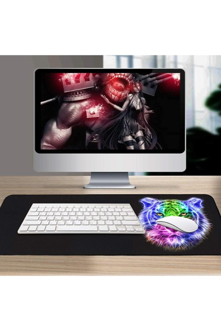 SGE TEKNOLOJİ Kaplan 70X30 cm Speed Kaymaz Taban Dikişli Oyuncu Mouse Pad