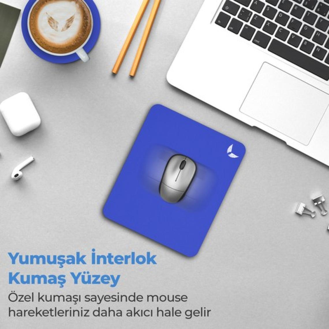 GoLite Mavi Mouse Pad 22x18 Cm Small - Küçük Boy Ofis Tipi Mousepad Klavye Fare Altlığı MP02