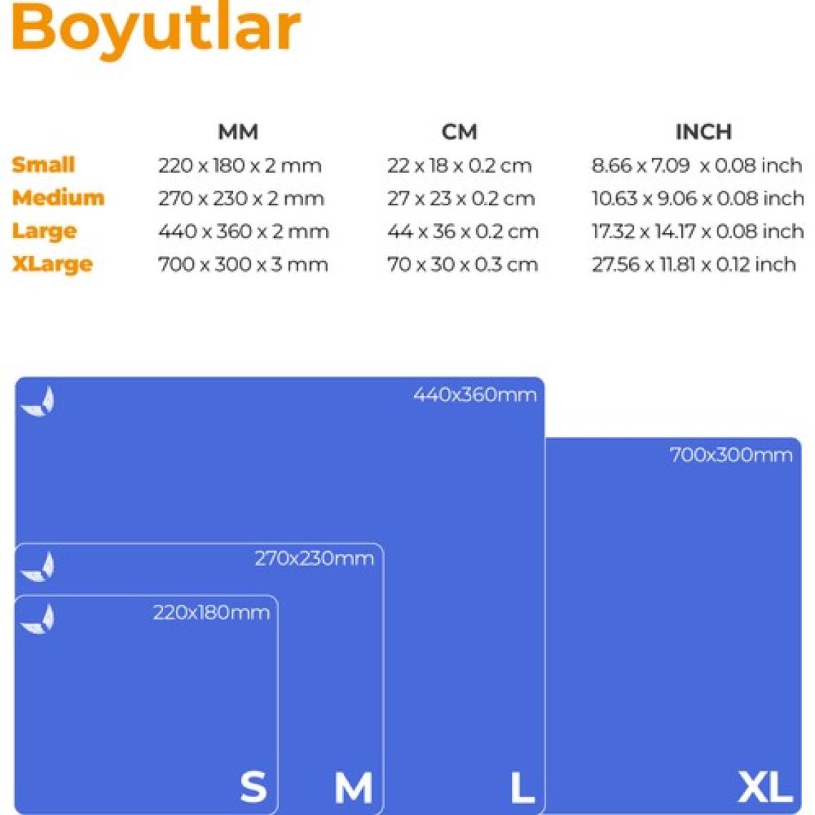 GoLite Mavi Mouse Pad 22x18 Cm Small - Küçük Boy Ofis Tipi Mousepad Klavye Fare Altlığı MP02